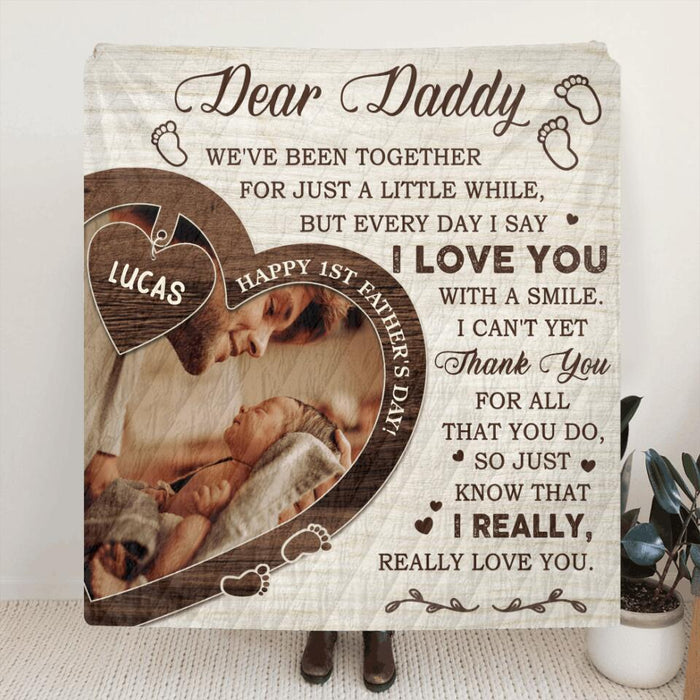 Custom Personalized Father Blanket - Gift Idea For Father's Day - Dear Daddy