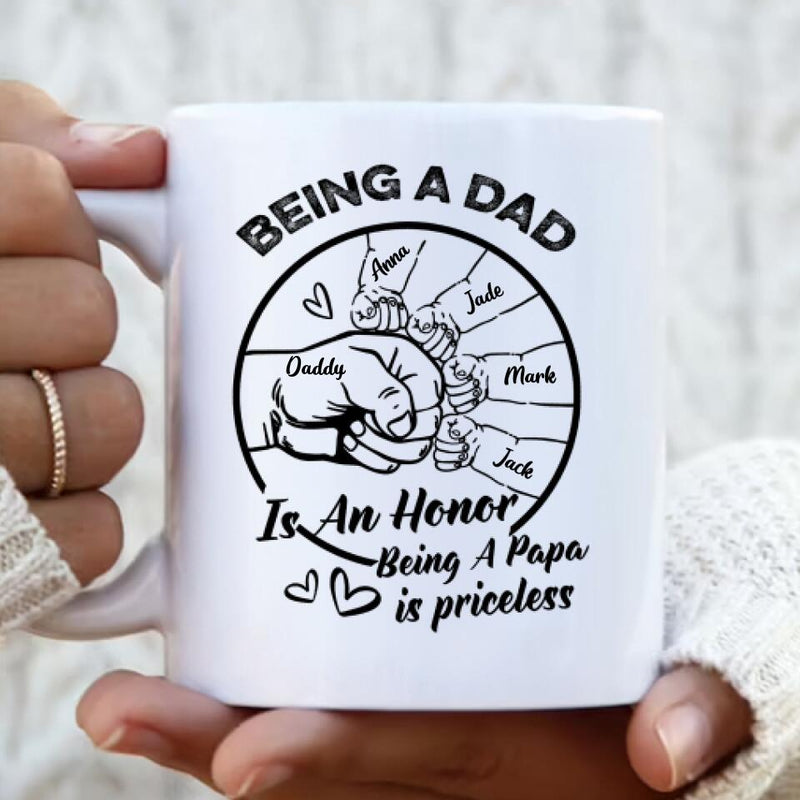 Personalized Dad Coffee Mug - Father's Day Gift Idea From Daughter/Son To Dad - Being A Dad Is An Honor
