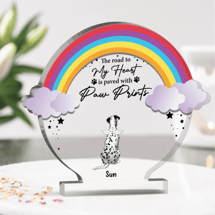 Personalized Dogs At The Rainbow Bridge Acrylic Plaque - Memorial Gift Dog Lover - I Wish The Rainbow Bridge Had Visiting Hours