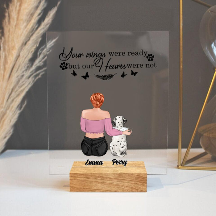 Personalized Memorial Pet Acrylic Plaque - Up to 5 Dogs/Cats - Memorial Gift Idea For Dog/Cat Lover - You Were My Favorite Hello And My Hardest Goodbye