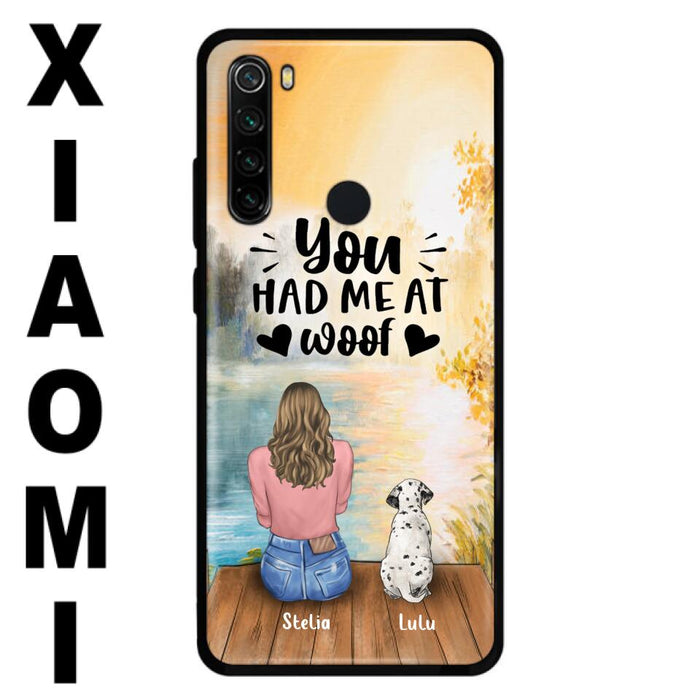 Custom Personalized Dog Mom Phone Case - Best Gift Idea For Dog Lovers - Upto 4 Dogs - You Had Me At Woof - Case For iPhone, Samsung And Xiaomi