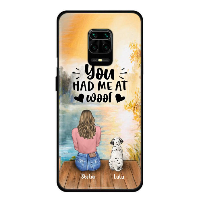 Custom Personalized Dog Mom Phone Case - Best Gift Idea For Dog Lovers - Upto 4 Dogs - You Had Me At Woof - Case For iPhone, Samsung And Xiaomi