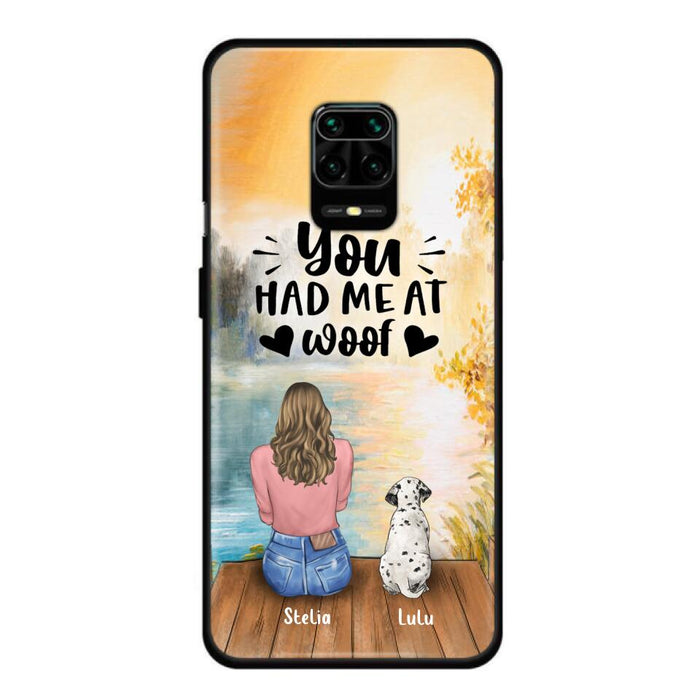 Custom Personalized Dog Mom Phone Case - Best Gift Idea For Dog Lovers - Upto 4 Dogs - You Had Me At Woof - Case For iPhone, Samsung And Xiaomi