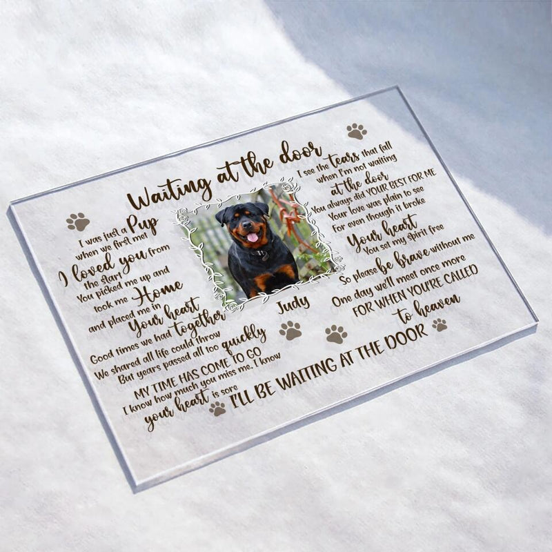Personalized Pet Custom Photo Acrylic Plaque - Memorial Gift For Dog Mom - Don't Cry Sweet Mama
