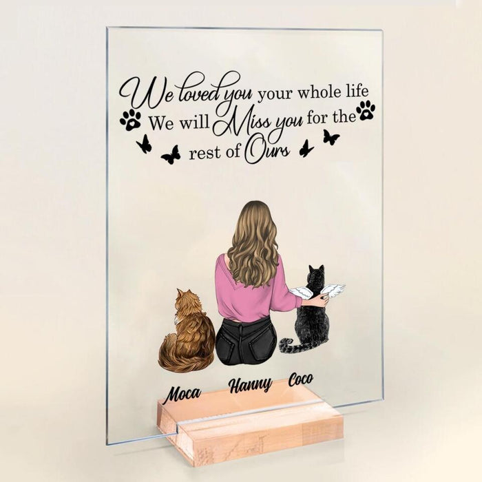 Personalized Memorial Pet Acrylic Plaque - Up to 5 Dogs/Cats - Memorial Gift Idea For Dog/Cat Lover - You Were My Favorite Hello And My Hardest Goodbye