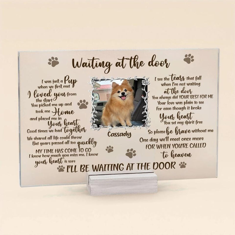 Personalized Pet Custom Photo Acrylic Plaque - Memorial Gift For Dog Mom - Don't Cry Sweet Mama