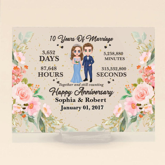 Personalized Wedding Anniversary Milestones Acrylic Plaque - Gift Idea For Couple/Wedding Anniversary - Happy Anniversary
