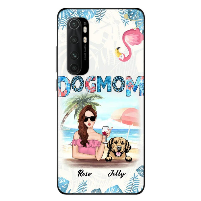 Custom Personalized Dog Mom Summer Patterned Phone Case - Upto 4 Dogs - Gift Idea For Dog Mom - Case For Xiaomi, Oppo And Huawei