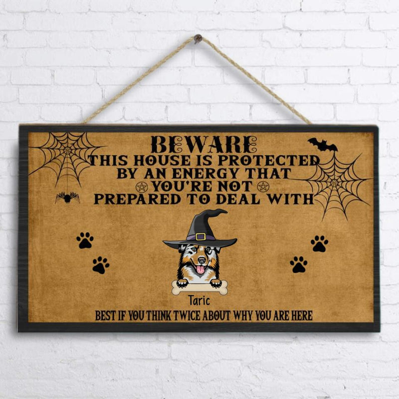 Personalized Dog Halloween Door Sign - Up to 5 Dogs - Best Gift For Dog Lovers