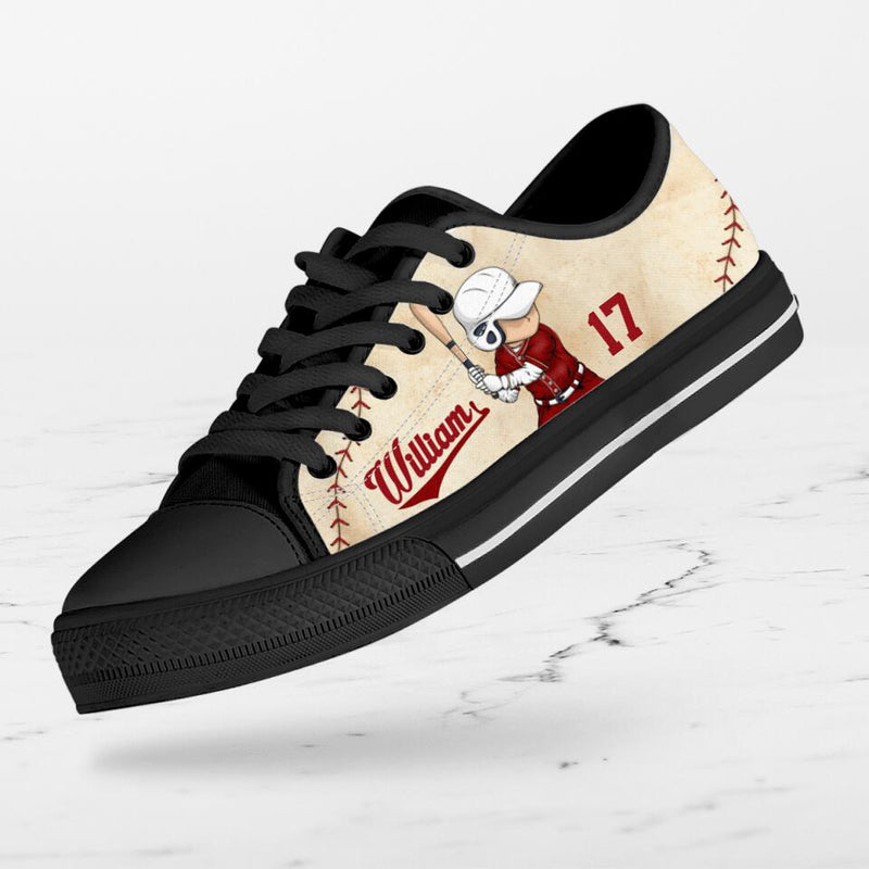 Personalized Baseball Low Top Sneakers - Birthday Gift Idea For Baseball Lovers