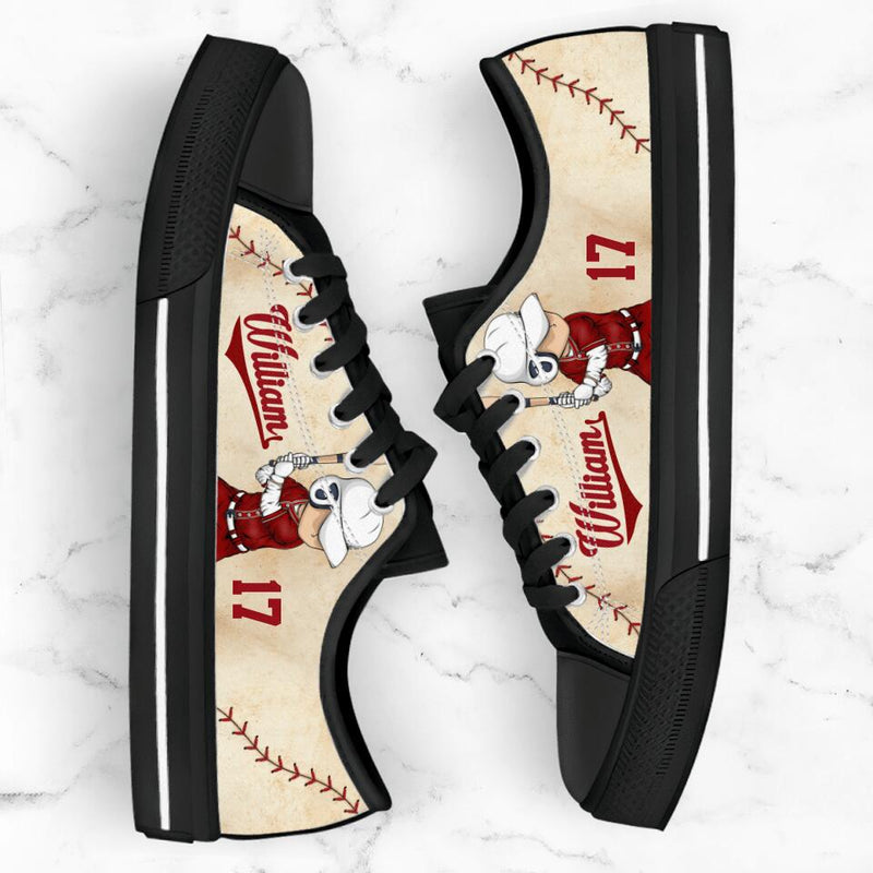 Personalized Baseball Low Top Sneakers - Birthday Gift Idea For Baseball Lovers