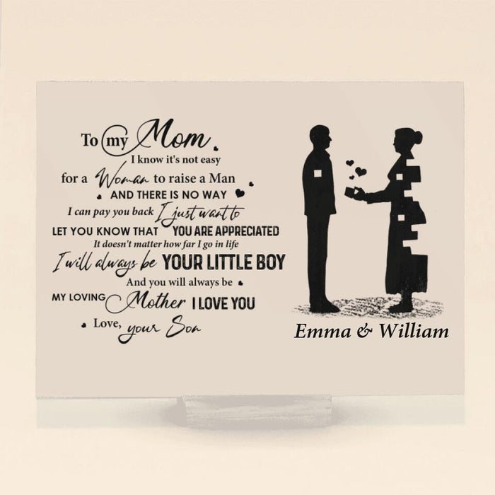 Personalized Mom And Son Acrylic Plaque - Gift Idea For Mother's Day - To My Mom