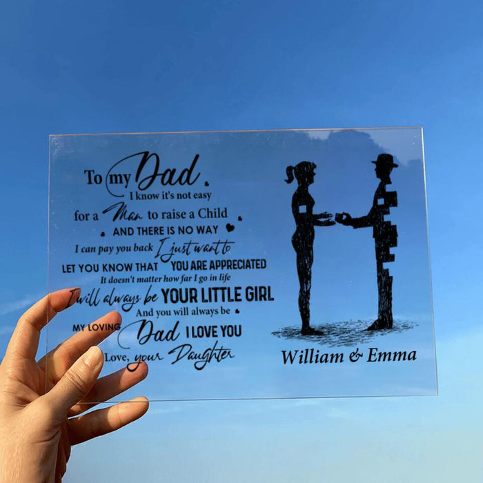 Custom Personalized Dad And Daughter Acrylic Plaque - Gift Idea For Father's Day - To My Dad