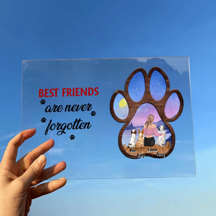 Personalized Pet Mom/Dad Horizontal Acrylic Plaque - Gift Idea For Pet Owner - Best Friends Are Never Forgotten