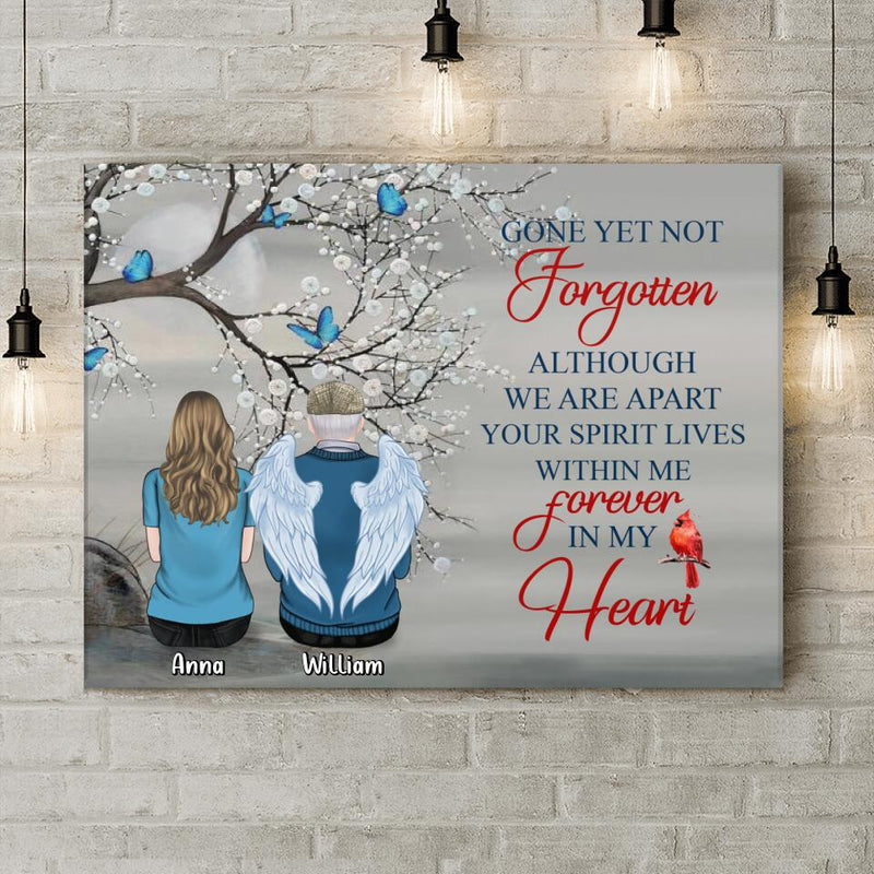 Personalized Memorial Family Canvas - Memorial Gift For Family - Up to 4 People - Gone Yet Not Forgotten