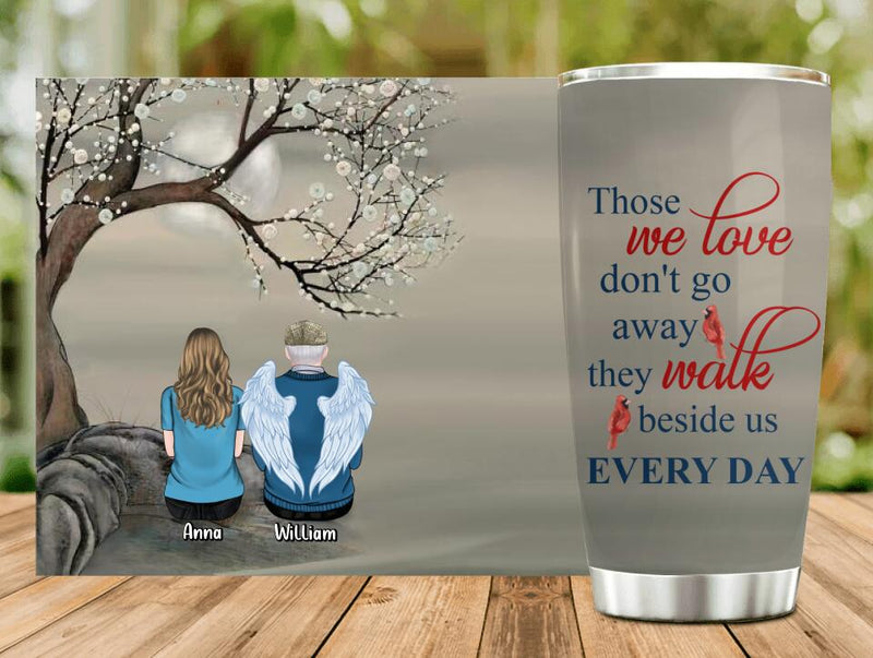 Personalized Memorial Family Tumbler - Memorial Gift For Family - Up to 4 People - Those We Love Don't Go Away