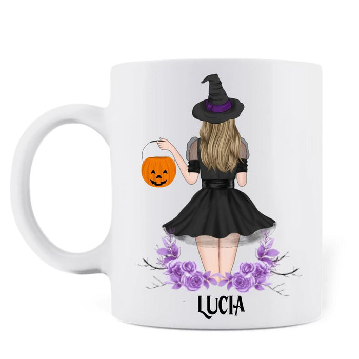 Custom Personalized Witch Mug - Gift Idea For Halloween - A Witch Ought Never To Be Frightened In The Darkest Forest