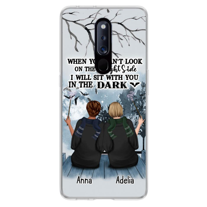 Custom Personalized Friends Witches Phone Case - Upto 4 Witches - Halloween Gift Idea For Friends/Sisters - When You Can't Look On The Bright Side I Will Sit With You In The Dark - Case for Xiaomi/Huawei/Oppo