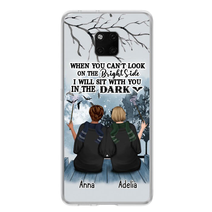 Custom Personalized Friends Witches Phone Case - Upto 4 Witches - Halloween Gift Idea For Friends/Sisters - When You Can't Look On The Bright Side I Will Sit With You In The Dark - Case for Xiaomi/Huawei/Oppo