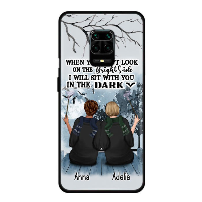 Custom Personalized Friends Witches Phone Case - Upto 4 Witches - Halloween Gift Idea For Friends/Sisters - When You Can't Look On The Bright Side I Will Sit With You In The Dark - Case for Xiaomi/Huawei/Oppo