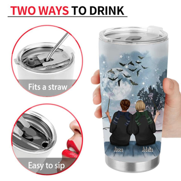 Personalized Friends Witches Tumbler - Up to 4 Witches - Halloween Gift Idea For Friends/Sisters - When You Can't Look On The Bright Side I Will Sit With You In The Dark