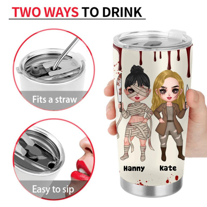 Personalized Ghost Friends Tumbler - Up to 4 Girls - Halloween Gift For Friends - You Are My Person