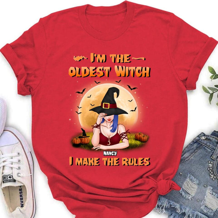 Personalized Witch Shirt - Gift Idea For Witches/Sisters/Halloween - I'm The Oldest Witch I Make The Rules