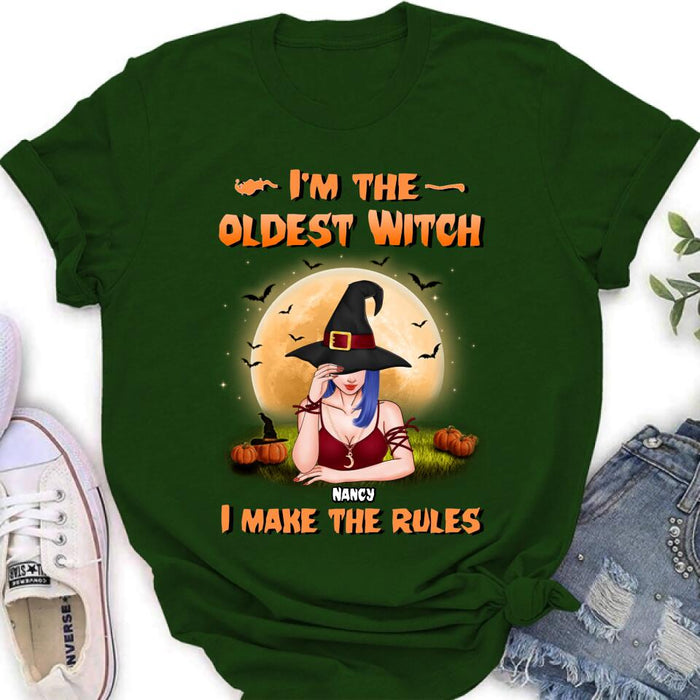 Personalized Witch Shirt - Gift Idea For Witches/Sisters/Halloween - I'm The Oldest Witch I Make The Rules