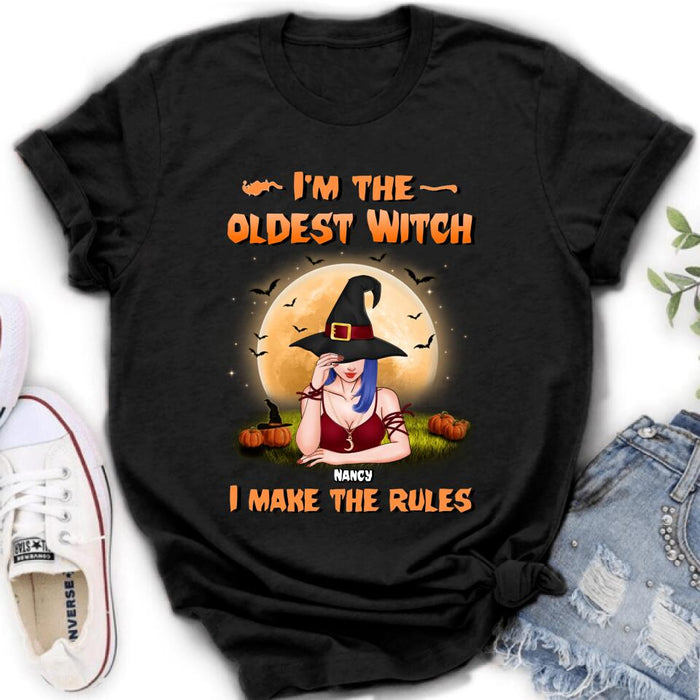 Personalized Witch Shirt - Gift Idea For Witches/Sisters/Halloween - I'm The Oldest Witch I Make The Rules