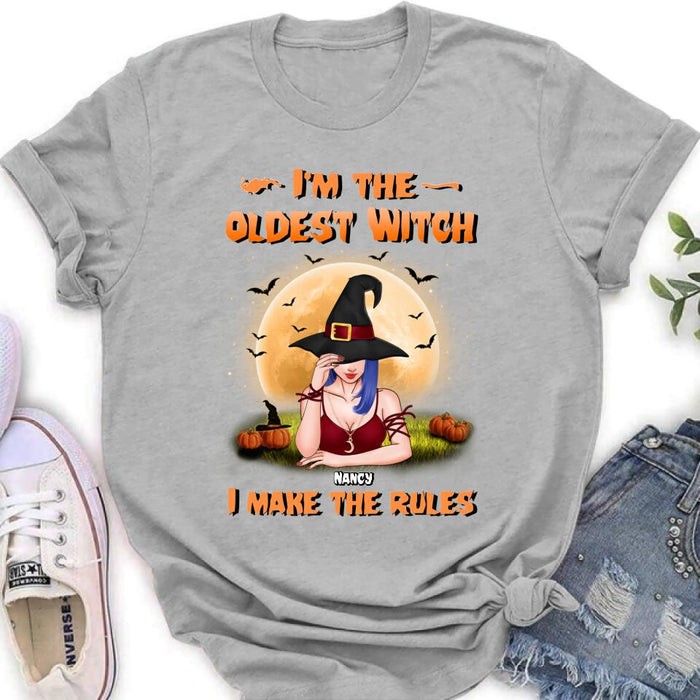 Personalized Witch Shirt - Gift Idea For Witches/Sisters/Halloween - I'm The Oldest Witch I Make The Rules