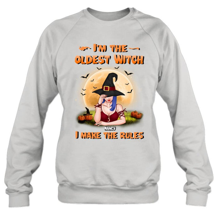 Personalized Witch Shirt - Gift Idea For Witches/Sisters/Halloween - I'm The Oldest Witch I Make The Rules