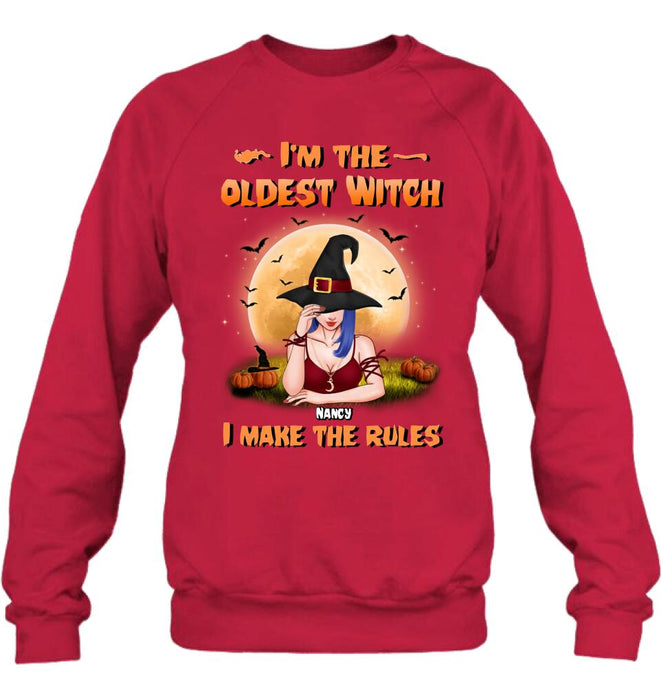 Personalized Witch Shirt - Gift Idea For Witches/Sisters/Halloween - I'm The Oldest Witch I Make The Rules