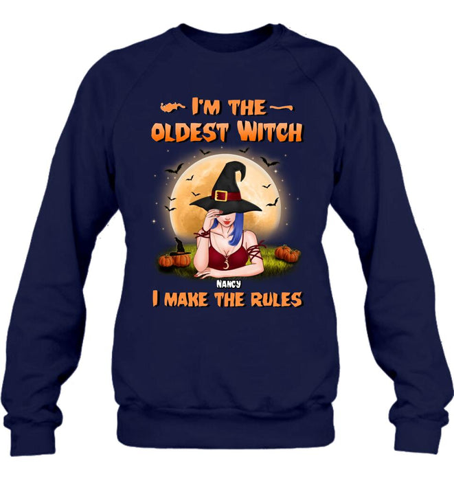 Personalized Witch Shirt - Gift Idea For Witches/Sisters/Halloween - I'm The Oldest Witch I Make The Rules