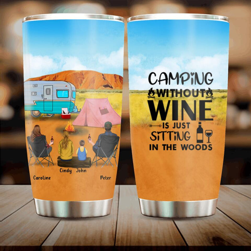 Personalized Australian Camping Tumbler - Gift Idea For Camping Lovers/Family With 2 Kids - Camping Partners For Life