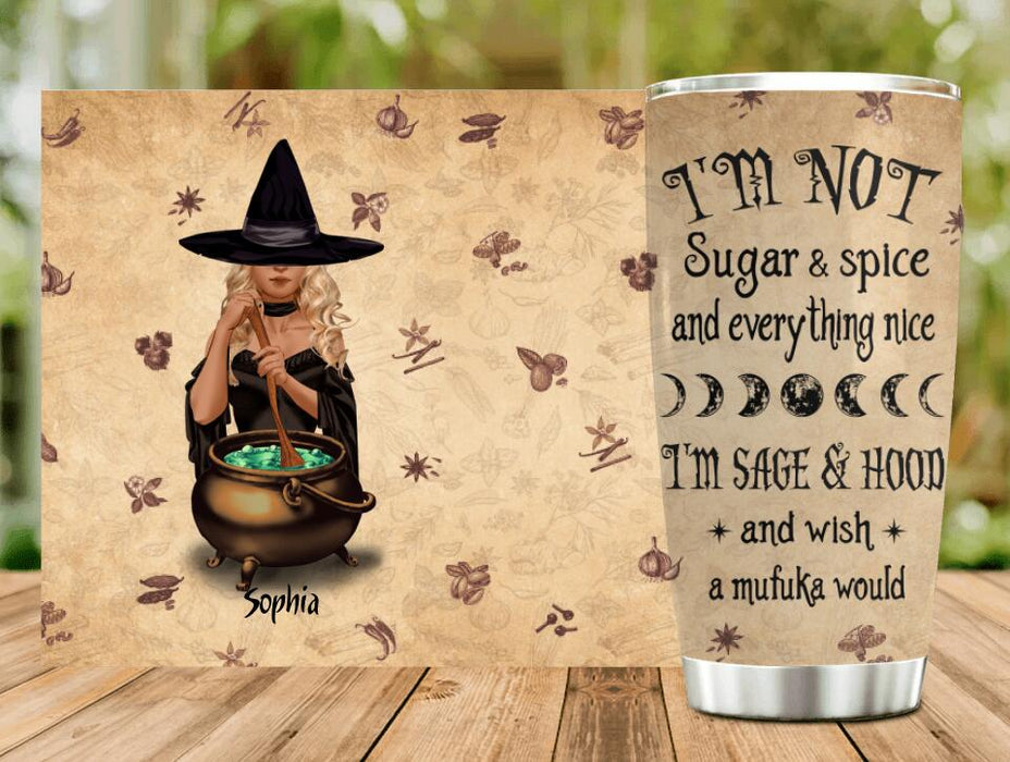 Custom Personalized Witch Tumbler - Gift Idea For Halloween/ Birthday - I'm Sage & Hood and Wish