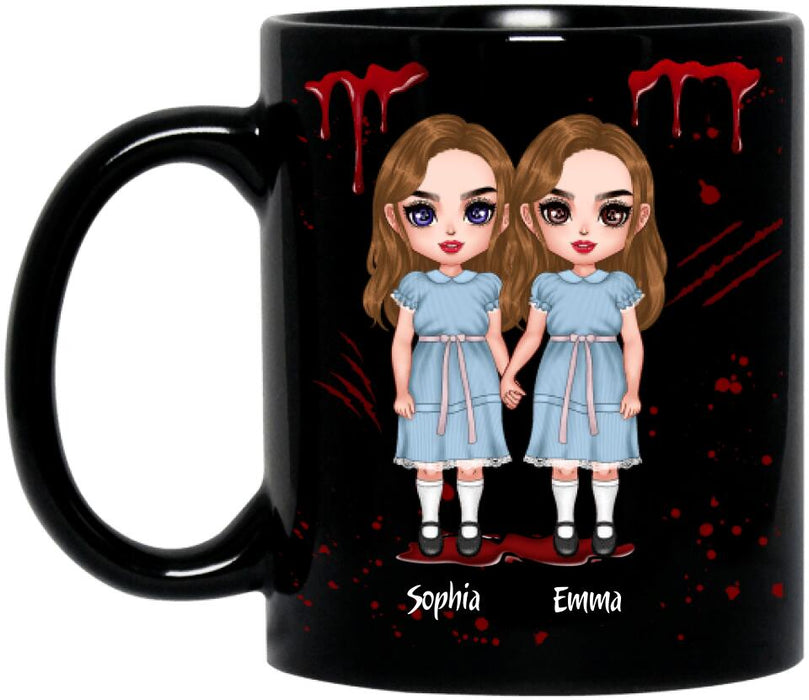 Personalized Besties Coffee Mug - Halloween Gift for Best Friends - Up to 4 Besties - Come play with us forever and ever and ever