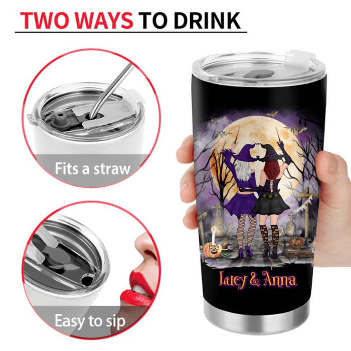 Personalized Witches Tumbler - Gift Idea For Halloween/Friends with up to 4 Witches - We Danced By The Light Of The Moon