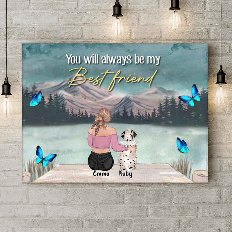 Personalized Memorial Dog Mom/Dog Dad Canvas - Gift Idea For Dog Owners/Dog Lovers - Up to 5 Dogs - You Will Always Be My Best Friend