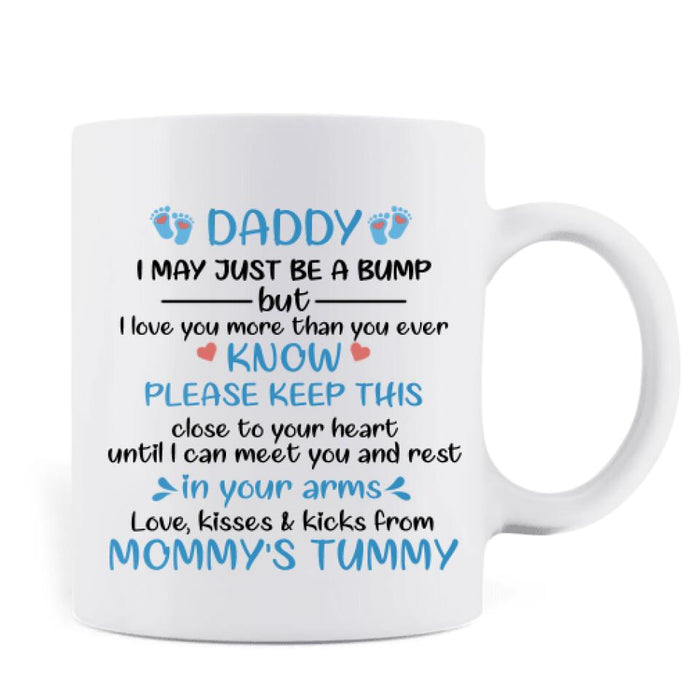 Custom Personalized Baby Bump Mug - Mother's Day/Father's Day Gift Idea for Pregnant Mom - I Love You More Than You Ever Know - Happy First Father's Day 2021