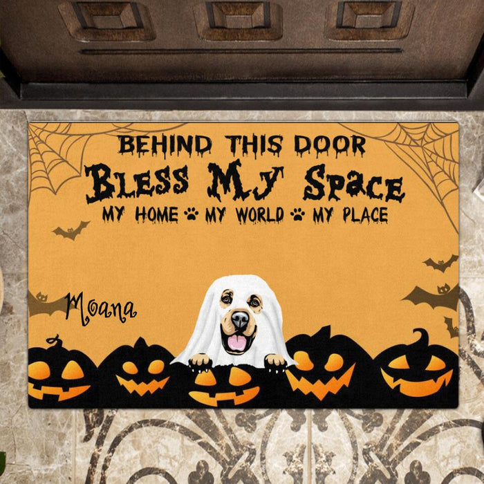 Custom Personalized Dog Halloween Doormat - Upto 5 Dogs - Best Gift For Dog Lovers - Bless My Space