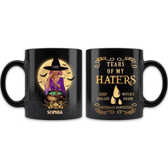 Custom Personalized Witch Mug - Halloween Gift Idea For Friends - Tears Of My Haters
