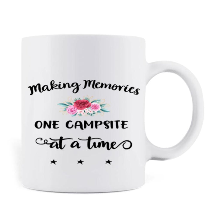 Custom Personalized Camping Coffee Mug - Best Gift For Family, Camping Lovers - Parents with Kid/Teen/Toddler/Baby and  Pet  - Making Memories One Campsite At A Time