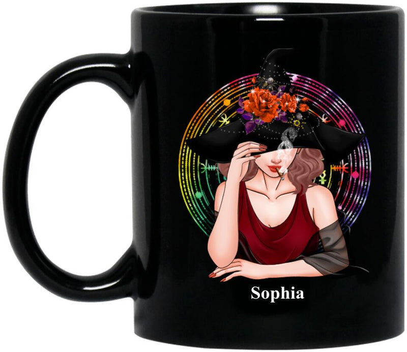 Personalized Witch Coffee Mug - Halloween Gift Idea - Witch By Nature, Hippie By Choice