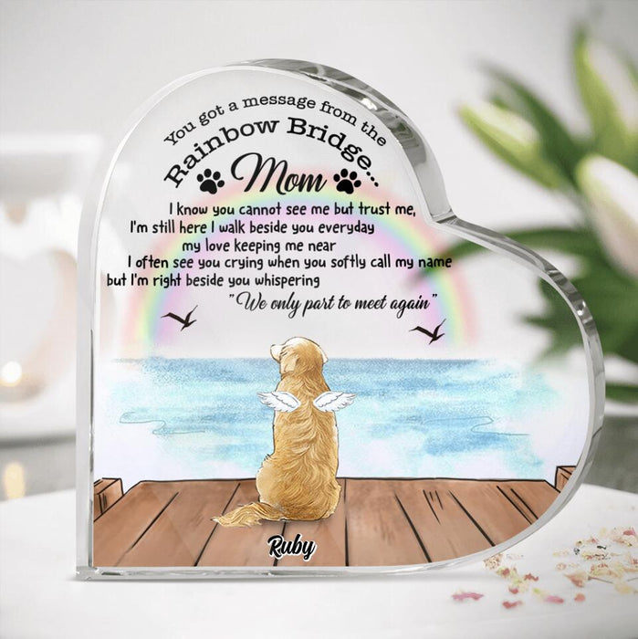 Custom Personalized Memorial Pet Crystal Heart - Memorial Gift For Dog/ Cat Lover - I'm Still Here