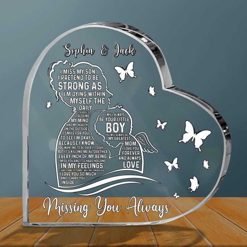 Personalized Mom And Son Acrylic Plaque - Memorial Gift For Mother's Day - Missing You Always