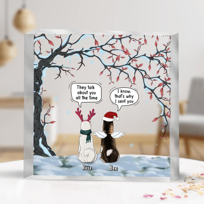 Personalized Christmas Dog/Cat Square Acrylic Plaque - Gift Idea For Christmas/Pet Lover with up to 4 Dogs/Cats
