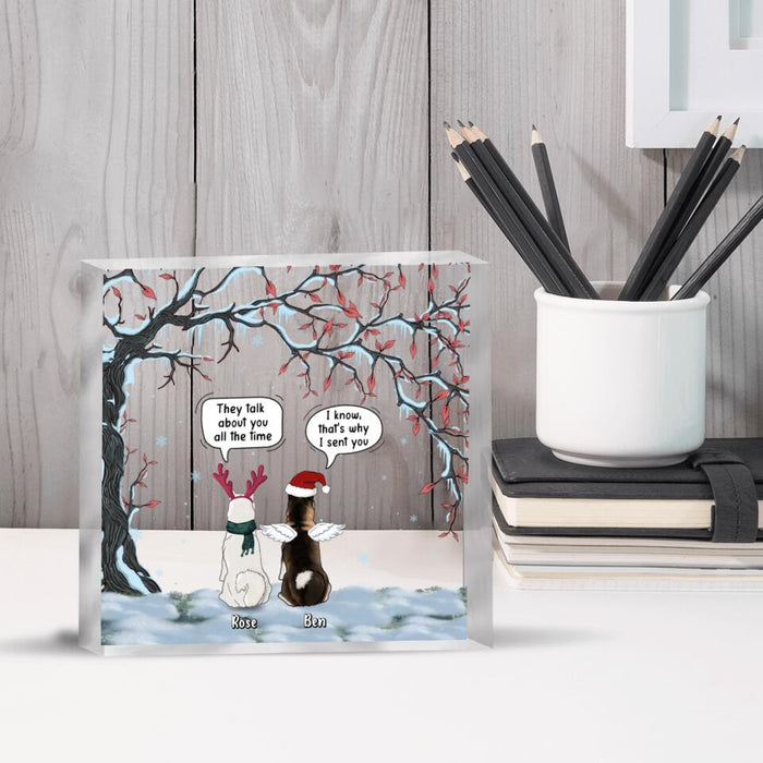 Personalized Christmas Dog/Cat Square Acrylic Plaque - Gift Idea For Christmas/Pet Lover with up to 4 Dogs/Cats