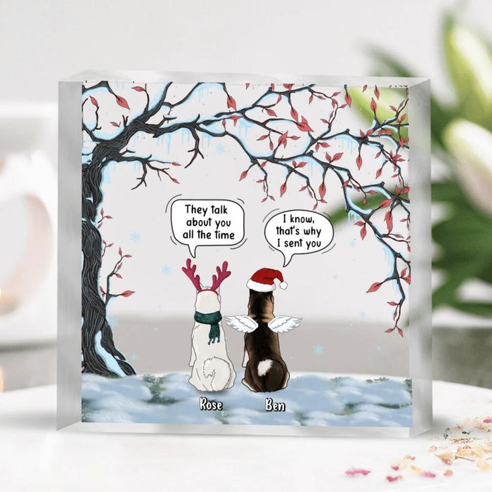 Personalized Christmas Dog/Cat Square Acrylic Plaque - Gift Idea For Christmas/Pet Lover with up to 4 Dogs/Cats