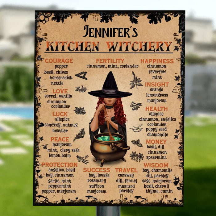Custom Personalized Kitchen Witchery Metal Sign - Gift Idea For Halloween/ Witches/ Friends