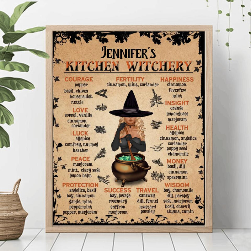 Personalized Kitchen Witchery Poster - Gift Idea For Halloween/Witches/Friends